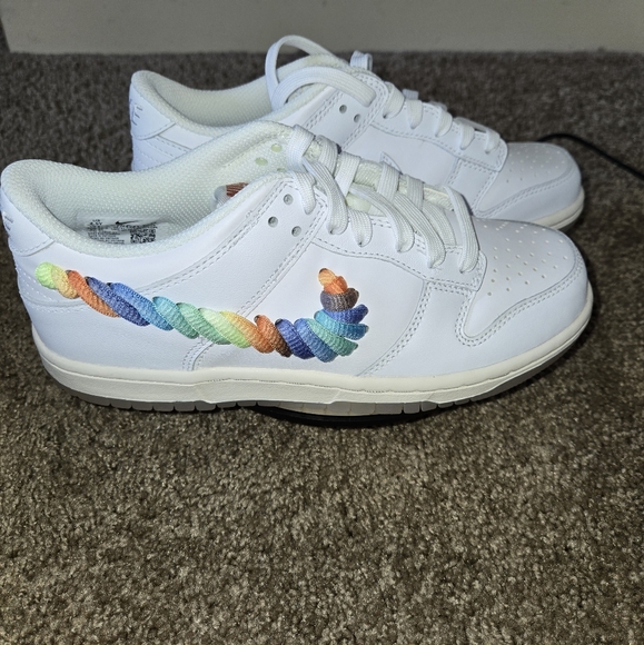 NIB Nike Dunk Low Lace Swoosh - Picture 4 of 11